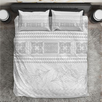 Samoa White Sunday Bedding Set Lotu Tamaiti Samoan Siapo Teuila Flowers LT14 White - Polynesian Pride