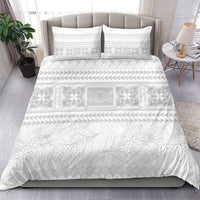 Samoa White Sunday Bedding Set Lotu Tamaiti Samoan Siapo Teuila Flowers LT14 - Polynesian Pride