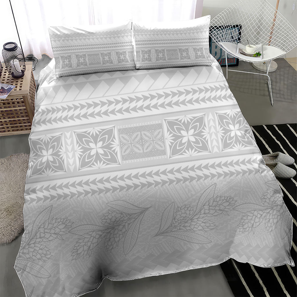 Samoa White Sunday Bedding Set Lotu Tamaiti Samoan Siapo Teuila Flowers LT14 - Polynesian Pride