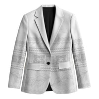 Samoa White Sunday Blazer Lotu Tamaiti Samoan Siapo Teuila Flowers LT14 Unisex White - Polynesian Pride