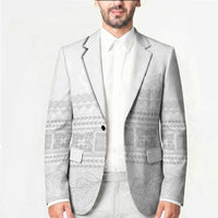 Samoa White Sunday Blazer Lotu Tamaiti Samoan Siapo Teuila Flowers LT14 - Polynesian Pride