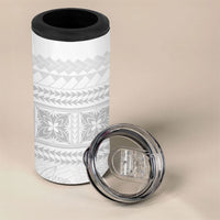 Samoa White Sunday 4 in 1 Can Cooler Tumbler Lotu Tamaiti Samoan Siapo Teuila Flowers LT14 - Polynesian Pride