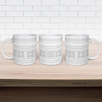 Samoa White Sunday Ceramic Mug Lotu Tamaiti Samoan Siapo Teuila Flowers LT14 - Polynesian Pride