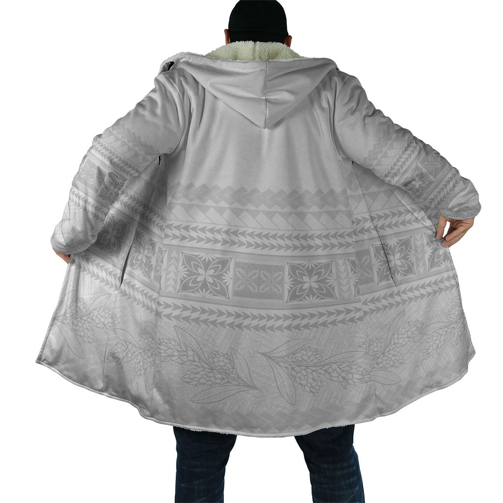 Samoa White Sunday Cloak Lotu Tamaiti Samoan Siapo Teuila Flowers LT14 - Polynesian Pride