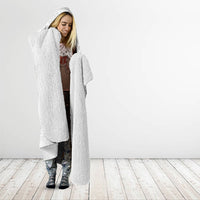Samoa White Sunday Hooded Blanket Lotu Tamaiti Samoan Siapo Teuila Flowers LT14 - Polynesian Pride