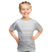 Samoa White Sunday Kid T Shirt Lotu Tamaiti Samoan Siapo Teuila Flowers LT14 White - Polynesian Pride