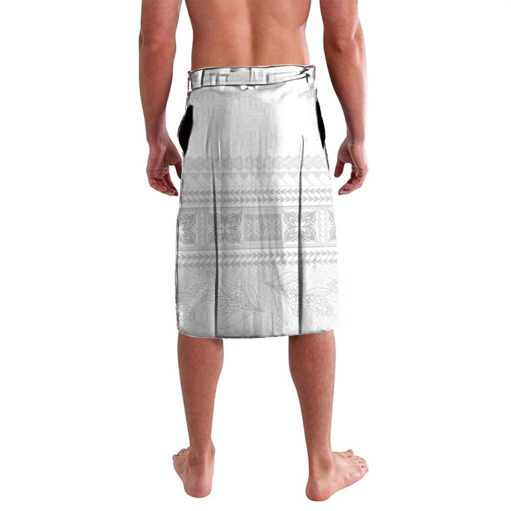 Samoa White Sunday Lavalava Lotu Tamaiti Samoan Siapo Teuila Flowers LT14 - Polynesian Pride