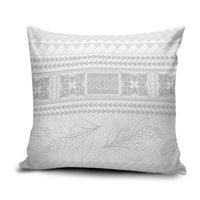 Samoa White Sunday Pillow Cover Lotu Tamaiti Samoan Siapo Teuila Flowers LT14 White - Polynesian Pride
