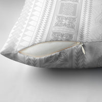 Samoa White Sunday Pillow Cover Lotu Tamaiti Samoan Siapo Teuila Flowers LT14 - Polynesian Pride