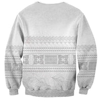 Samoa White Sunday Sweatshirt Lotu Tamaiti Samoan Siapo Teuila Flowers LT14 - Polynesian Pride