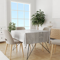 Samoa White Sunday Tablecloth Lotu Tamaiti Samoan Siapo Teuila Flowers LT14 - Polynesian Pride