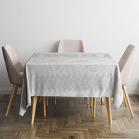 Samoa White Sunday Tablecloth Lotu Tamaiti Samoan Siapo Teuila Flowers LT14 - Polynesian Pride
