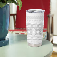 Samoa White Sunday Tumbler Cup Lotu Tamaiti Samoan Siapo Teuila Flowers LT14 - Polynesian Pride