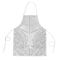 Niue White Sunday Apron Aho Tapu Fanau Hiapo Pattern LT14 White - Polynesian Pride