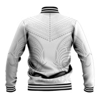 Niue White Sunday Baseball Jacket Aho Tapu Fanau Hiapo Pattern LT14 - Polynesian Pride