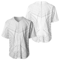 Niue White Sunday Baseball Jersey Aho Tapu Fanau Hiapo Pattern LT14 - Polynesian Pride