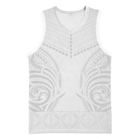 Niue White Sunday Basketball Jersey Aho Tapu Fanau Hiapo Pattern LT14 Unisex White - Polynesian Pride