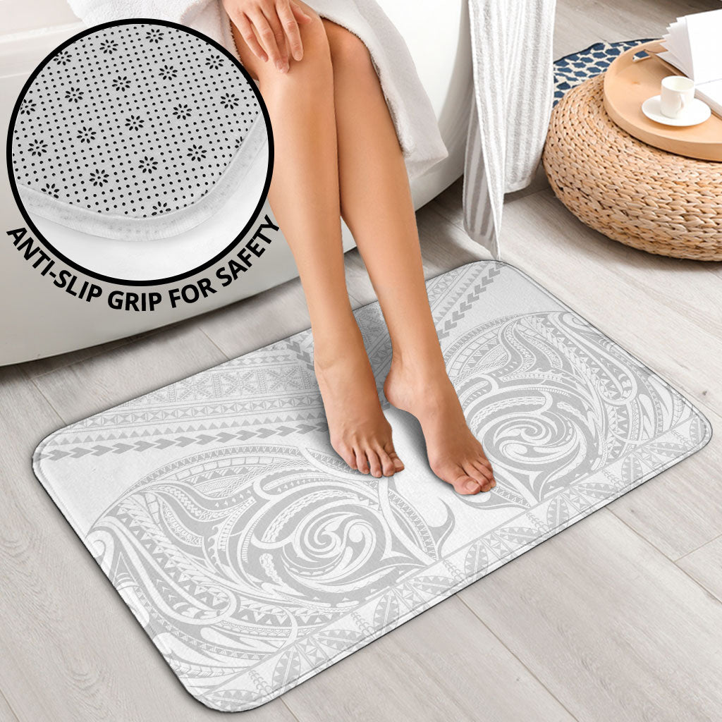 Niue White Sunday Bathroom Set Aho Tapu Fanau Hiapo Pattern LT14 - Polynesian Pride