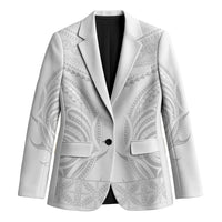 Niue White Sunday Blazer Aho Tapu Fanau Hiapo Pattern LT14 Unisex White - Polynesian Pride