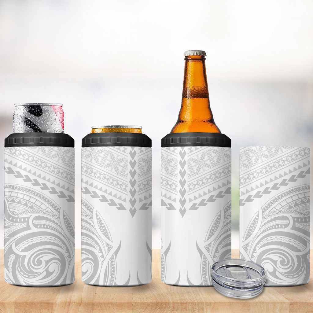 Niue White Sunday 4 in 1 Can Cooler Tumbler Aho Tapu Fanau Hiapo Pattern LT14 - Polynesian Pride