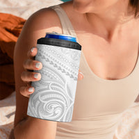 Niue White Sunday 4 in 1 Can Cooler Tumbler Aho Tapu Fanau Hiapo Pattern LT14 - Polynesian Pride