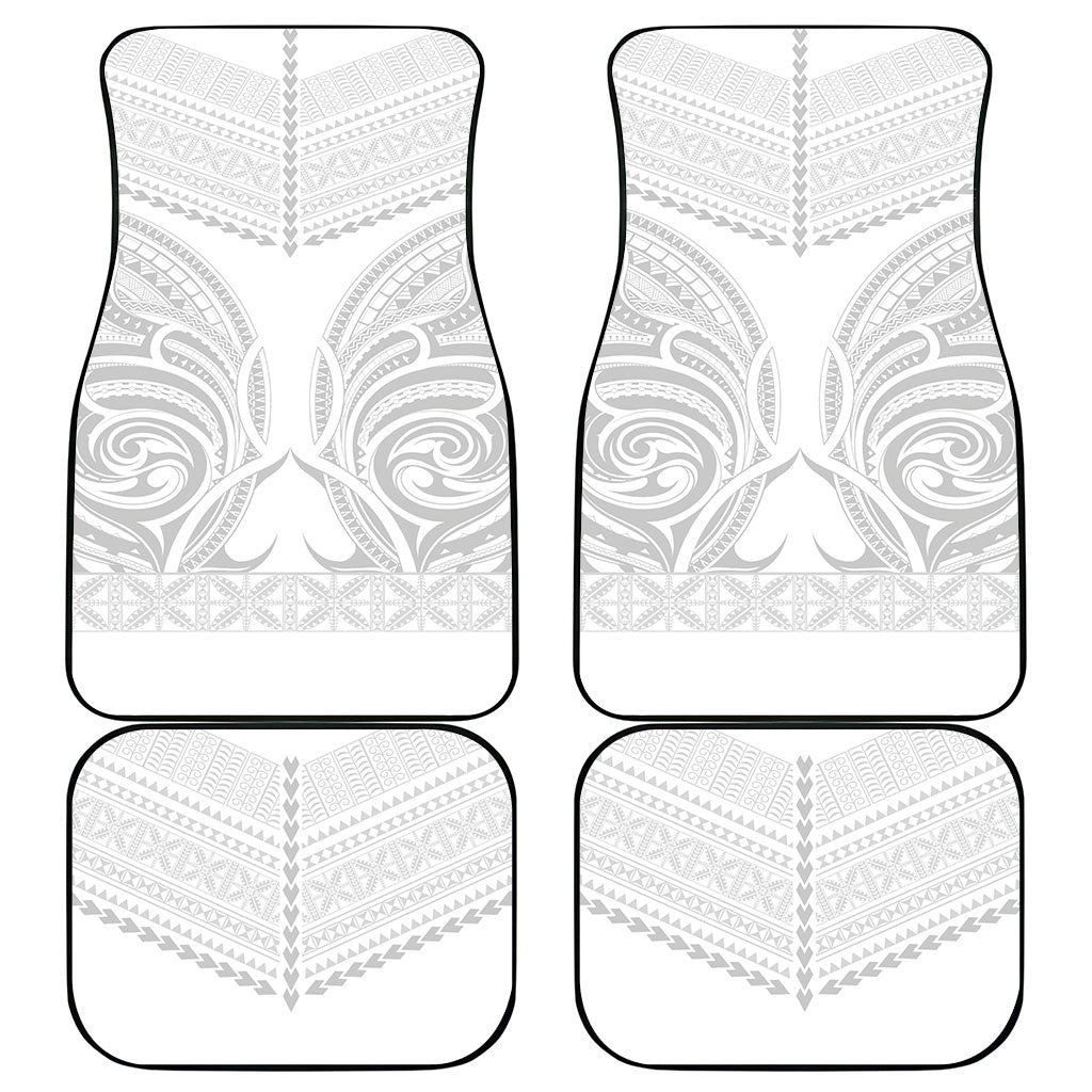 Niue White Sunday Car Mats Aho Tapu Fanau Hiapo Pattern LT14 - Polynesian Pride