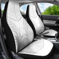 Niue White Sunday Car Seat Cover Aho Tapu Fanau Hiapo Pattern LT14 - Polynesian Pride