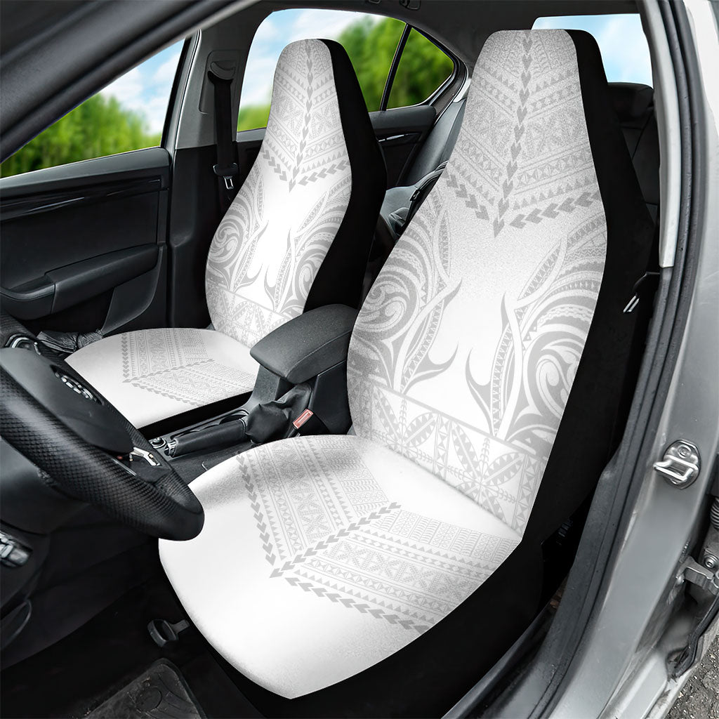 Niue White Sunday Car Seat Cover Aho Tapu Fanau Hiapo Pattern LT14 - Polynesian Pride