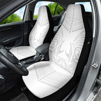 Niue White Sunday Car Seat Cover Aho Tapu Fanau Hiapo Pattern LT14 - Polynesian Pride