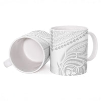 Niue White Sunday Ceramic Mug Aho Tapu Fanau Hiapo Pattern LT14 - Polynesian Pride