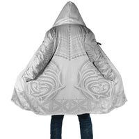 Niue White Sunday Cloak Aho Tapu Fanau Hiapo Pattern LT14 Unisex White - Polynesian Pride
