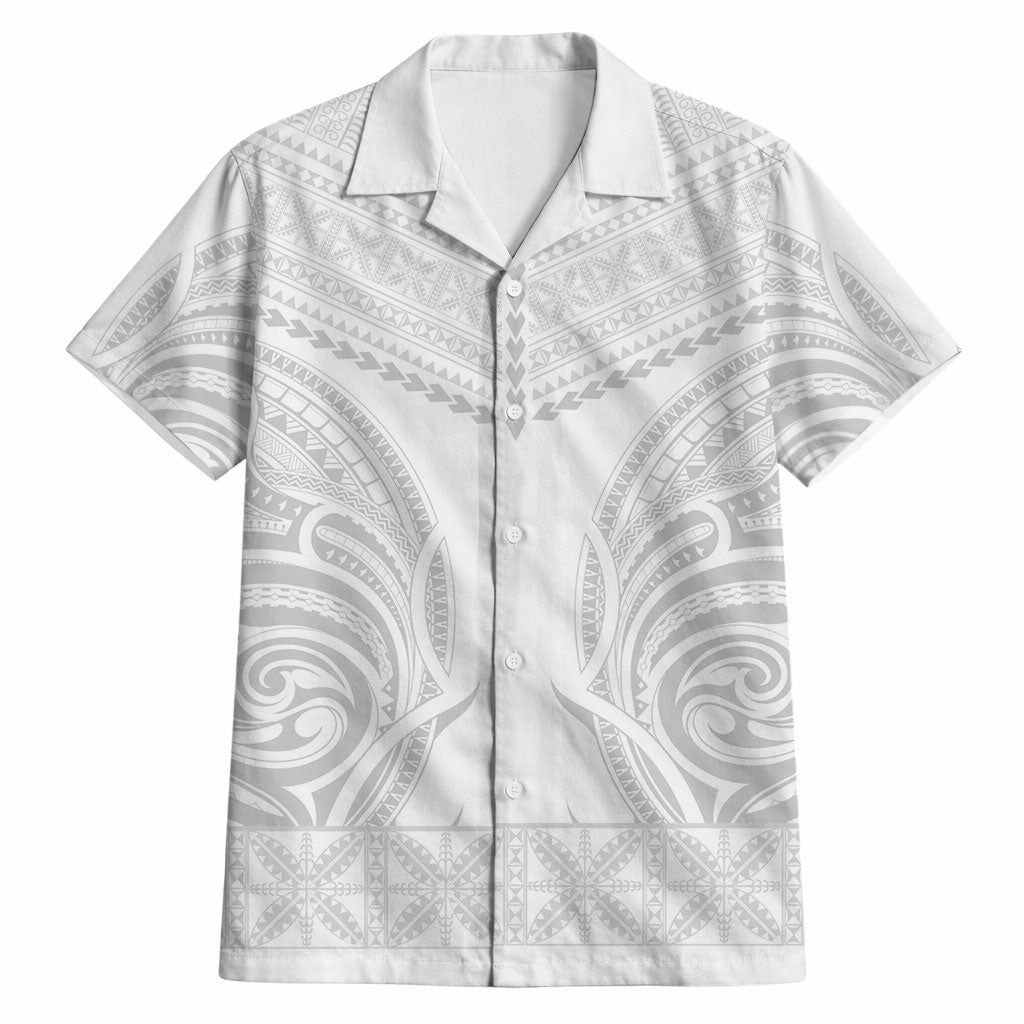 Niue White Sunday Hawaiian Shirt Aho Tapu Fanau Hiapo Pattern LT14 White - Polynesian Pride