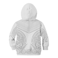 Niue White Sunday Kid Hoodie Aho Tapu Fanau Hiapo Pattern LT14 - Polynesian Pride