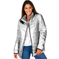 Niue White Sunday Padded Jacket Aho Tapu Fanau Hiapo Pattern LT14 Women White - Polynesian Pride