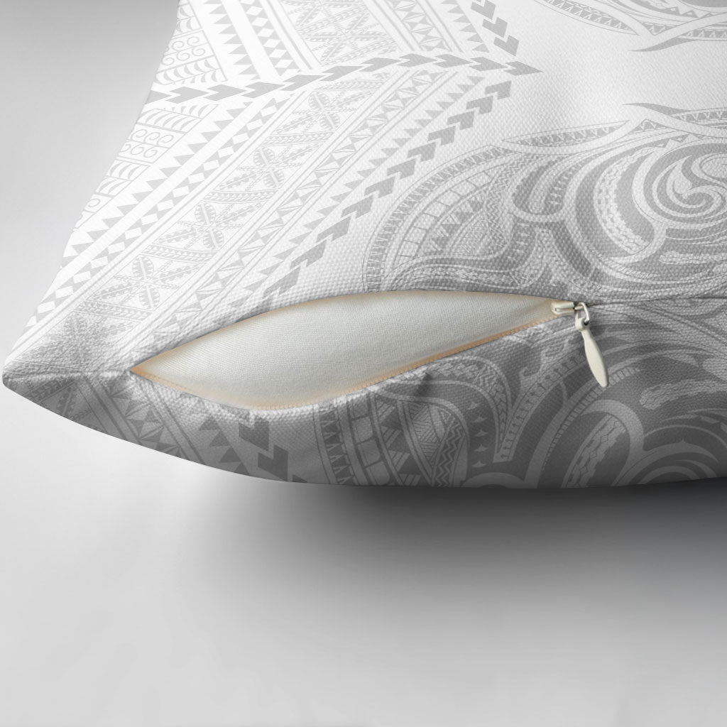 Niue White Sunday Pillow Cover Aho Tapu Fanau Hiapo Pattern LT14 - Polynesian Pride