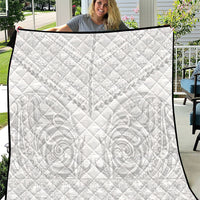 Niue White Sunday Quilt Aho Tapu Fanau Hiapo Pattern LT14 White - Polynesian Pride