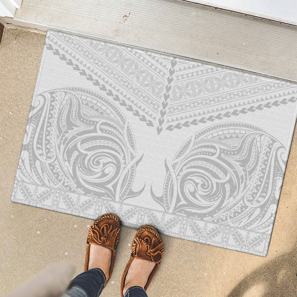 Niue White Sunday Rubber Doormat Aho Tapu Fanau Hiapo Pattern LT14 - Polynesian Pride