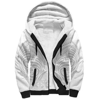 Niue White Sunday Sherpa Hoodie Aho Tapu Fanau Hiapo Pattern LT14 Unisex White - Polynesian Pride