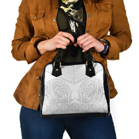 Niue White Sunday Shoulder Handbag Aho Tapu Fanau Hiapo Pattern LT14 - Polynesian Pride