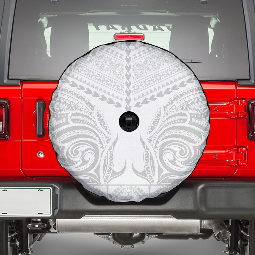 Niue White Sunday Spare Tire Cover Aho Tapu Fanau Hiapo Pattern LT14 - Polynesian Pride