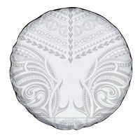 Niue White Sunday Spare Tire Cover Aho Tapu Fanau Hiapo Pattern LT14 - Polynesian Pride