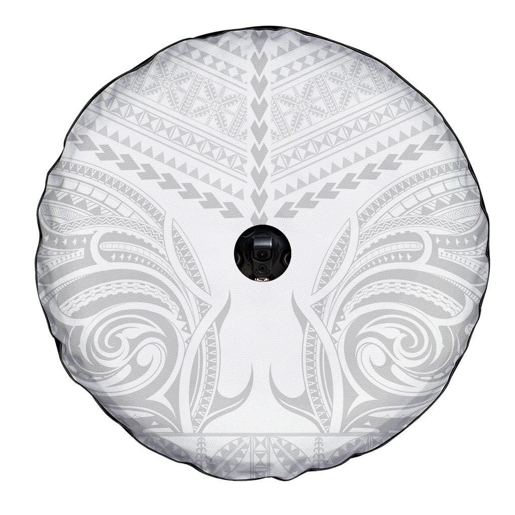 Niue White Sunday Spare Tire Cover Aho Tapu Fanau Hiapo Pattern LT14 - Polynesian Pride