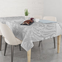 Niue White Sunday Tablecloth Aho Tapu Fanau Hiapo Pattern LT14 - Polynesian Pride