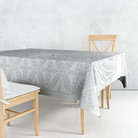 Niue White Sunday Tablecloth Aho Tapu Fanau Hiapo Pattern LT14 - Polynesian Pride