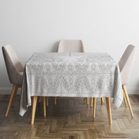 Niue White Sunday Tablecloth Aho Tapu Fanau Hiapo Pattern LT14 - Polynesian Pride