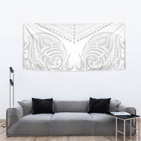 Niue White Sunday Tapestry Aho Tapu Fanau Hiapo Pattern LT14 - Polynesian Pride