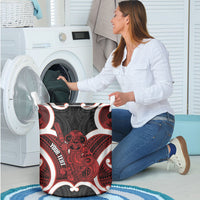 Whero Aotearoa Atua Tumatauenga Personalised Laundry Basket Maori God Of War Tiki With Taiaha LT14 - Polynesian Pride