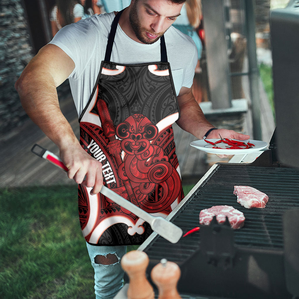 Whero Aotearoa Atua Tumatauenga Personalised Apron Maori God Of War Tiki With Taiaha LT14 - Polynesian Pride