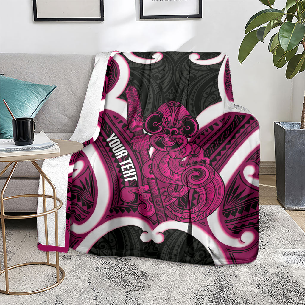 Mawhero Aotearoa Atua Tumatauenga Personalised Blanket Maori God Of War Tiki With Taiaha LT14 - Polynesian Pride