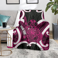 Mawhero Aotearoa Atua Tumatauenga Personalised Blanket Maori God Of War Tiki With Taiaha LT14 - Polynesian Pride